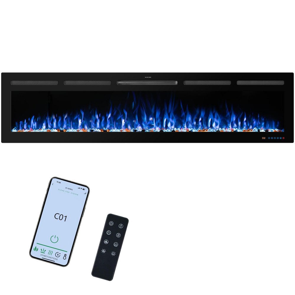 72 in. Electric Fireplace Inserts, Wall Mounted Adjustable Flame Color and Brightness App Control Thermostat, 9H Timer price history on PriceWatchPro