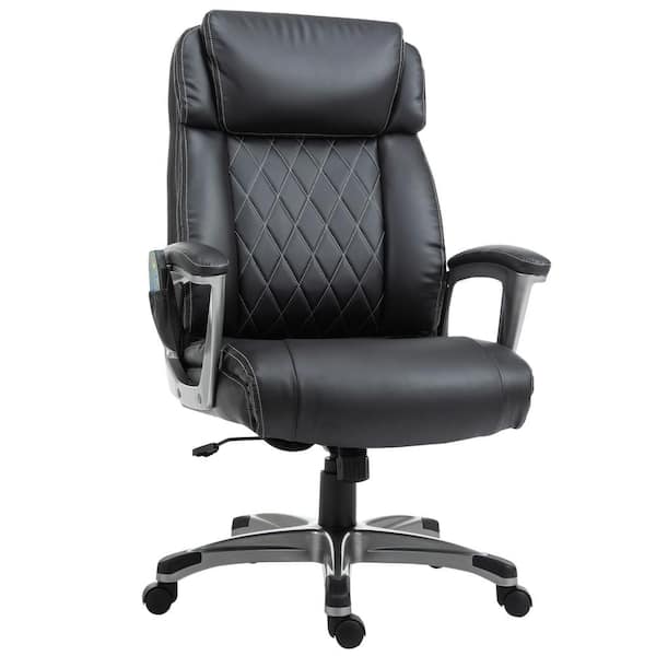 Vinsetto Black PU Leather 6-Point Office Massage Chair 921-362V80 