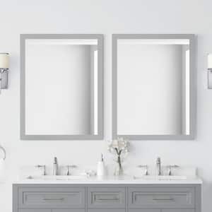 Mayfield 28 in. W x 36 in. H Rectangular Framed Wall Bathroom Vanity Mirror in American Gray