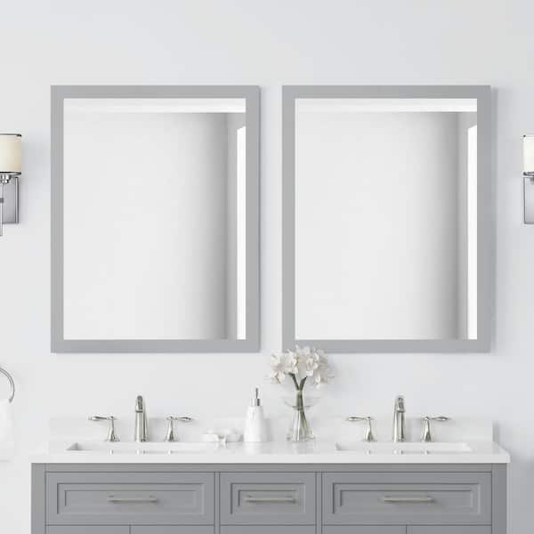 Gray Framed Bathroom Mirror – Rispa