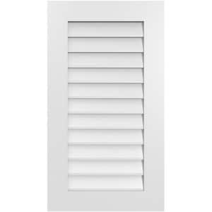 20 in. x 36 in. Vertical Surface Mount PVC Gable Vent: Decorative with Standard Frame