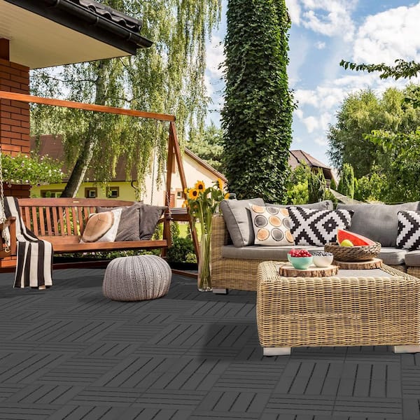 12 in. x 12 in. x 0.75 in. Outdoor Plastic Interlocking Deck Tiles