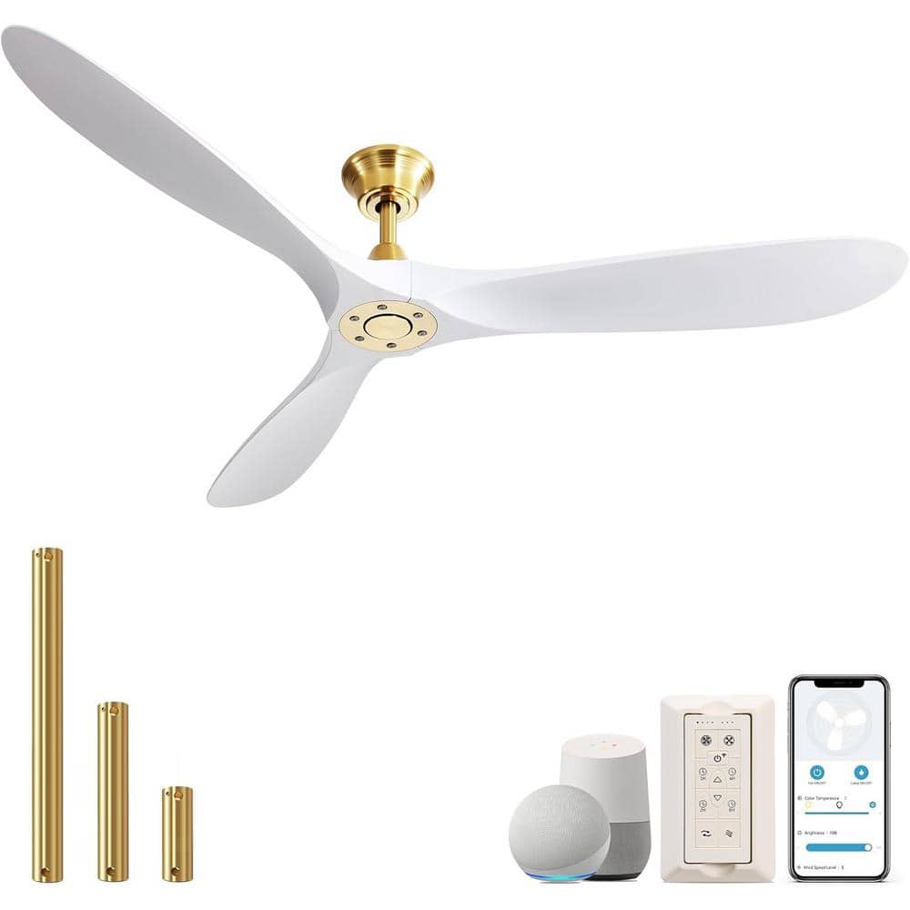 60 in. Indoor/Outdoor Smart Gold Ceiling Fan without Light for Bedroom or Living Room price history on PriceWatchPro