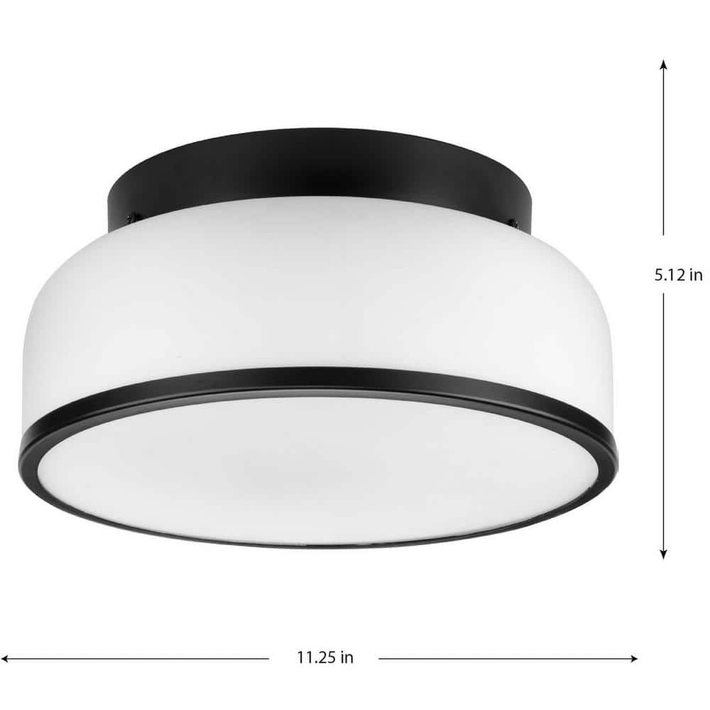 Parkhurst Matte Black Glass Flush Mount Light
