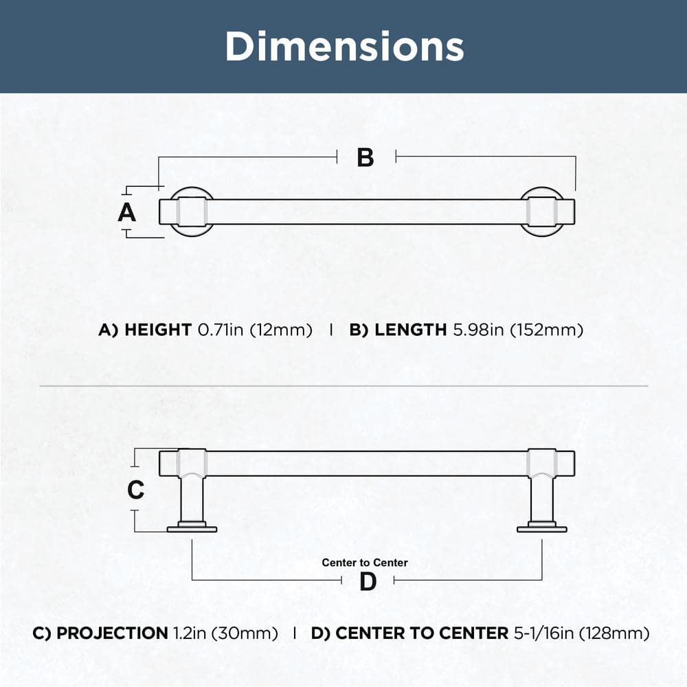 Soft Iron 5-Inch Industrial Bar Pull with Mounting Hardware