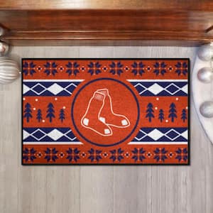 Boston Red Sox Holiday Sweater 1.5 ft. x 2.5 ft. Starter Area Rug