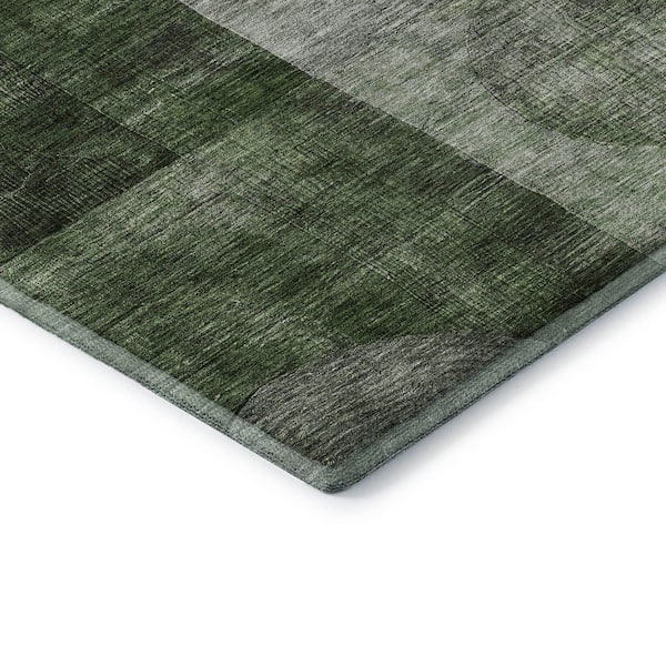 Mayfield Premium Machine Washable Abstract AMF1114 Fern 9 ft. x 12 ft. Area Rug
