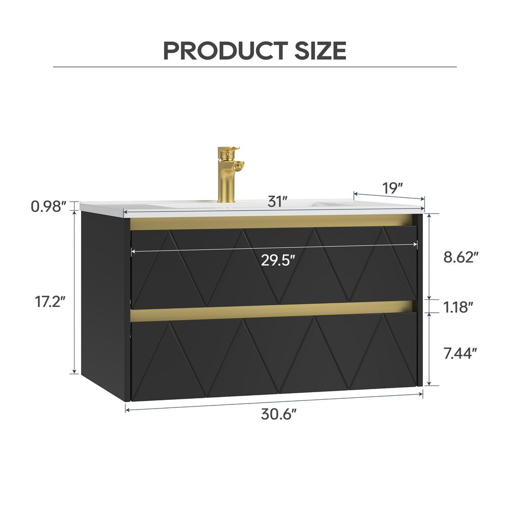 DELUXE DL LIVING Steve 31 in.W x 19 in.D x 18 in.H Single Sink