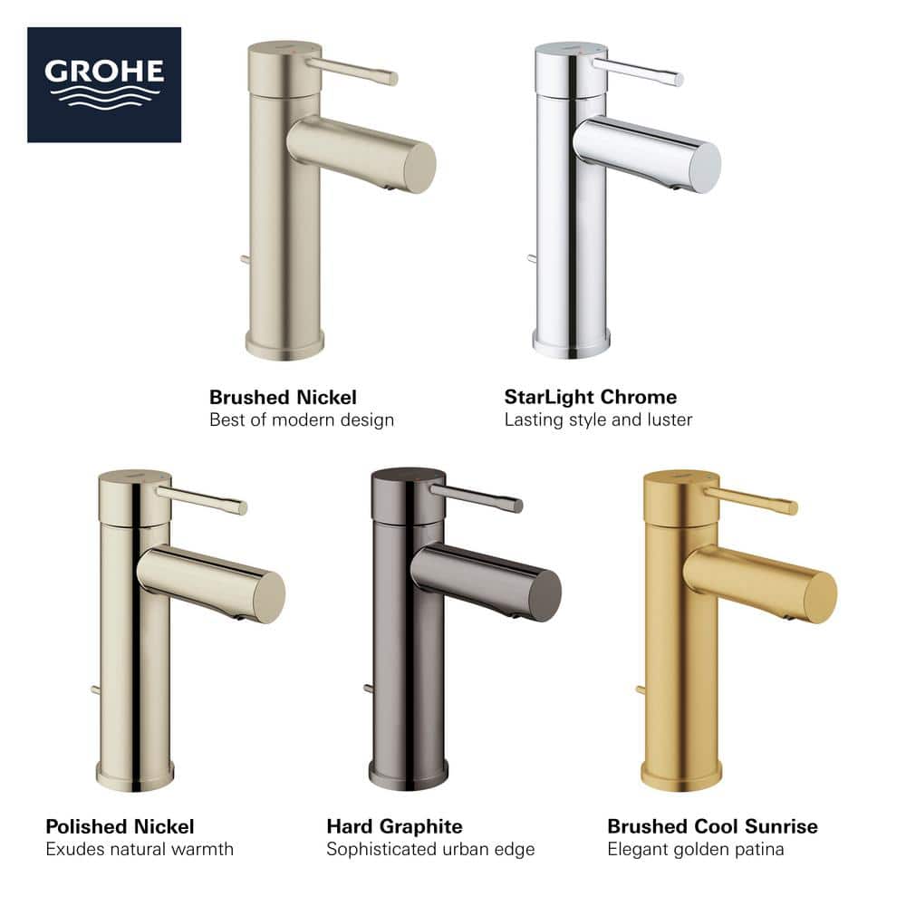 Essence Modern Chrome Single Hole Bathroom Faucet with Drain Assembly