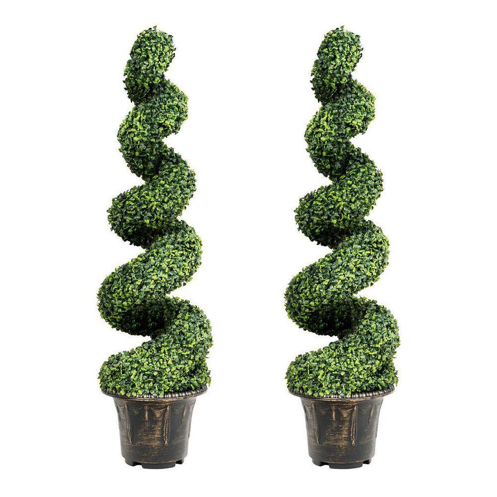 4 ft. Artificial Boxwood Spiral Tree Faux Tree W/Realistic Leaves Indoor Outdoor price history on PriceWatchPro