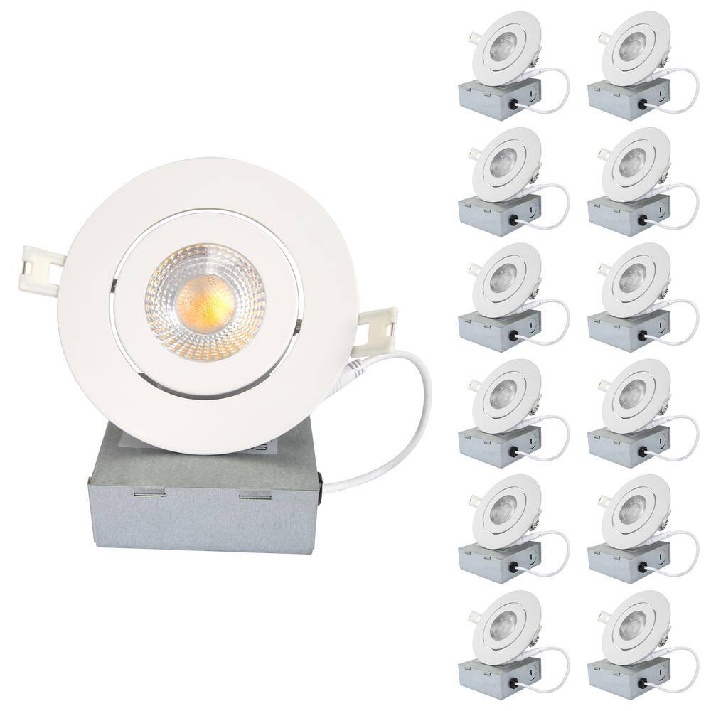 4 ft. IC-Class White Flush Round Moisture-Resistant 9-Watt LED Integrated Recessed Lighting Kit (12-Pack) price history on PriceWatchPro