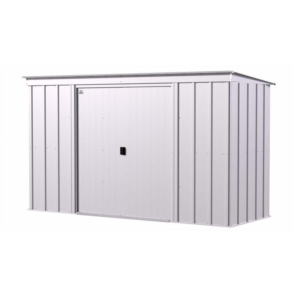 10 ft. x 4 ft. Flute Grey Galvanized Steel Storage Shed