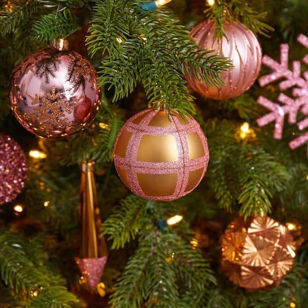 Lot-12 Christmas Ornaments NEW 3" PINK Glass Icicles 