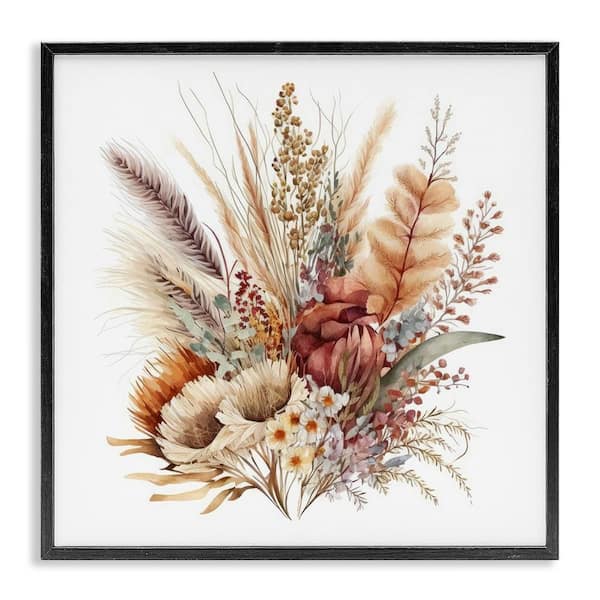 Stupell Industries Fall Flowers Bundle by LSR Design Studio Black Framed Graphic Nature Art Print 17 in. x 17 in.