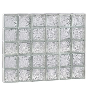 45 in. x 37.5 in. x 3.125 in. Metric Series Cuneis Pattern Frameless Non-Vented Glass Block Window