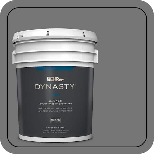 BEHR DYNASTY 5 gal. #N520-5 Iron Mountain Satin Enamel Exterior Stain-Blocking Paint & Primer