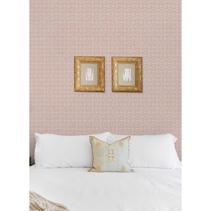 Larsson Pink Ogee Wallpaper Sample