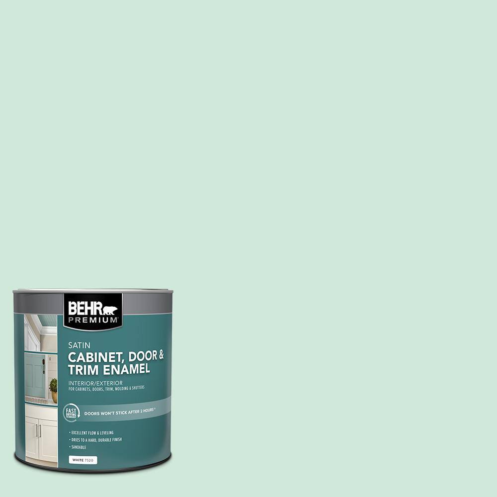 1 qt. #M420-2 Green Aqua Satin Enamel Interior/Exterior Cabinet, Door & Trim Paint
