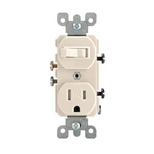 15 Amp Tamper-Resistant Combination Switch/Outlet, Light Almond