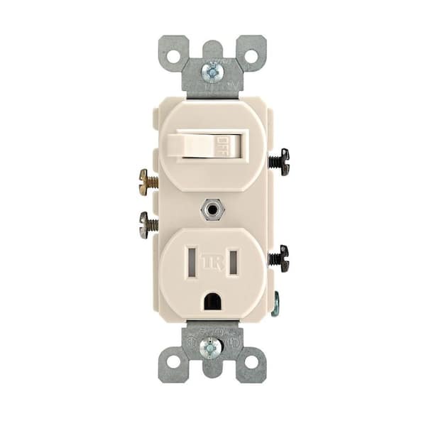 Leviton 15 Amp Tamper-Resistant Combination Switch/Outlet, Light Almond