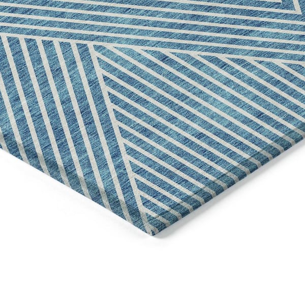 Chantille Machine Washable Indoor/Outdoor Abstract ACN937 Teal 8 ft. x 10 ft. Area Rug