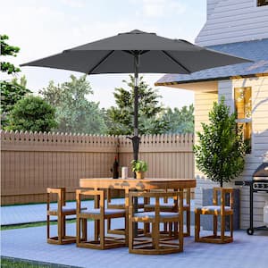7.5 ft. Outdoor Umbrellas Patio Market Table Outside Umbrellas Nonfading Canopy and Sturdy Ribs, Anthracite