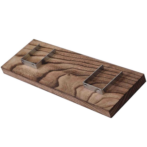 17 in. W x 6 in. D Light Walnut Wood Decorative Wall Shelf - Set