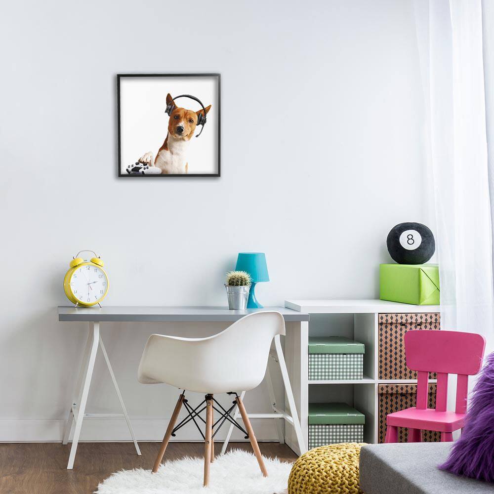 Gaming Dog with Headset by CAD Designs Black Framed Animal Giclee Art Print 17 in. x 17 in. price history on PriceWatchPro