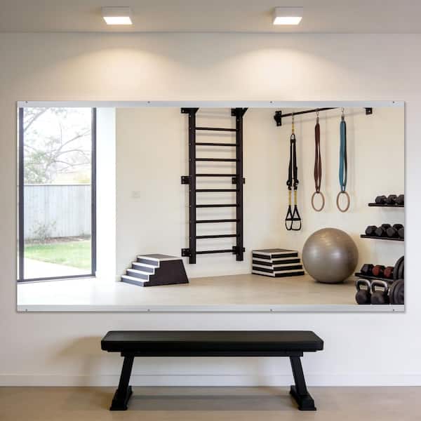LuxHomez Frameless Rectangular Silver 46 in. W x 84 in. H Full