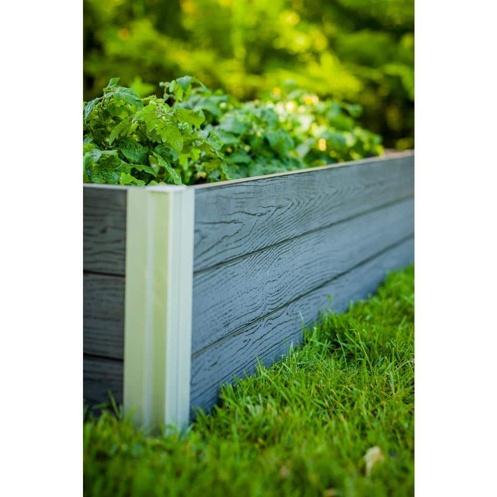 Urbana Slate Gray Vinyl Raised Garden Bed, 48" x 48"