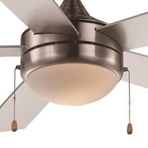 Cappleman 52 in. Indoor Brushed Nickel Modern Ceiling Fan with Light Kit, 5-Blade