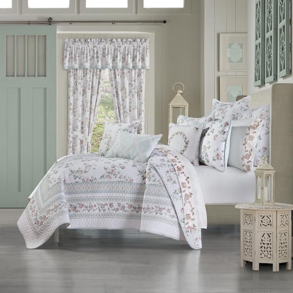 Unbranded Rialto Sage Polyester King / Cal King 3-Piece Quilt Set