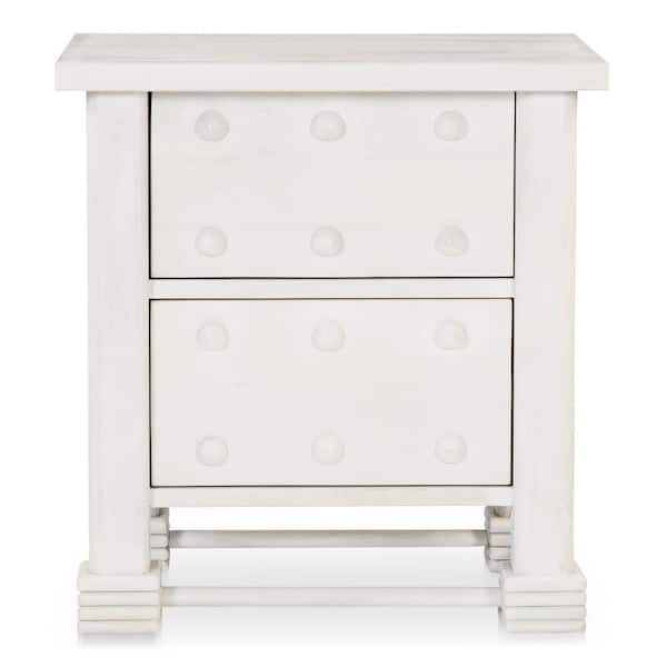Shiloh Whitewashed 2-Drawer 28 in. W Nightstand
