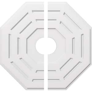 1 in. P X 14-1/4 in. C X 36 in. OD X 7 in. ID Westin Architectural Grade PVC Contemporary Ceiling Medallion, Two Piece