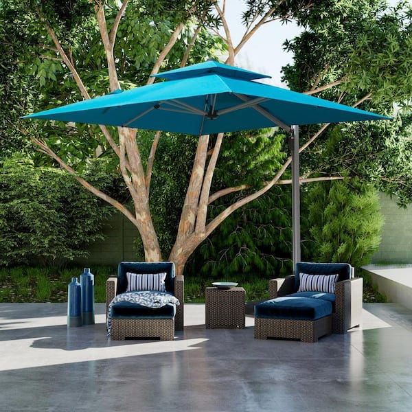 blue square patio umbrella 16' x 16' Siena 100 | Umbrellas The Sun Umbrella Outdoor Patio Shade by Pure Garden is an attractive piece of outdoor decor that provides quality sun protection whether youre entertaining guests on the deck or lounging by your swimming pool GARDEN 9 Ft Patio Umbrella