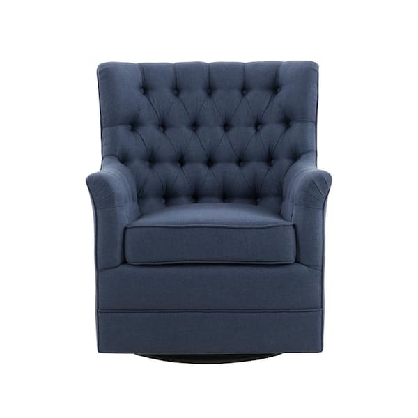 Madison Park Rae Blue Swivel Glider Armchair