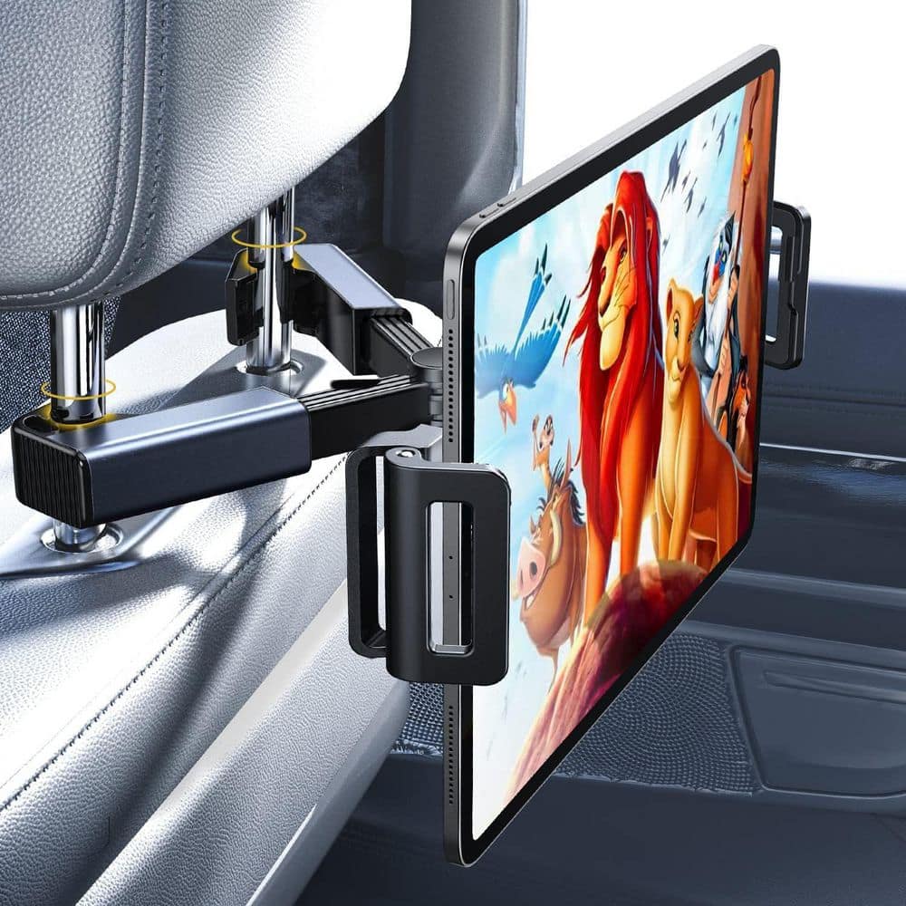 Tablet Holder Car Mount Headrest iPad Back Seat Travel Accessory for Kids Black Essentials Long Road Trip price history on PriceWatchPro