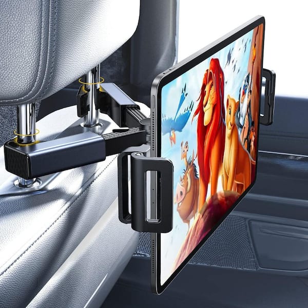 Tablet Holder Car Mount Headrest iPad Back Seat Travel Accessory for Kids Black Essentials Long Road Trip