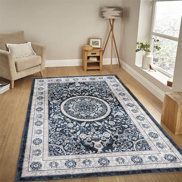 Area Rug 5x7 Vintage Bohemia Large Persian Non-slip Washable Rug