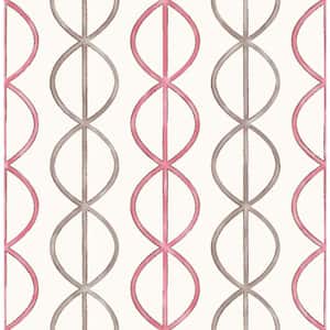 Banning Stripe Pink Geometric Pink Wallpaper Sample
