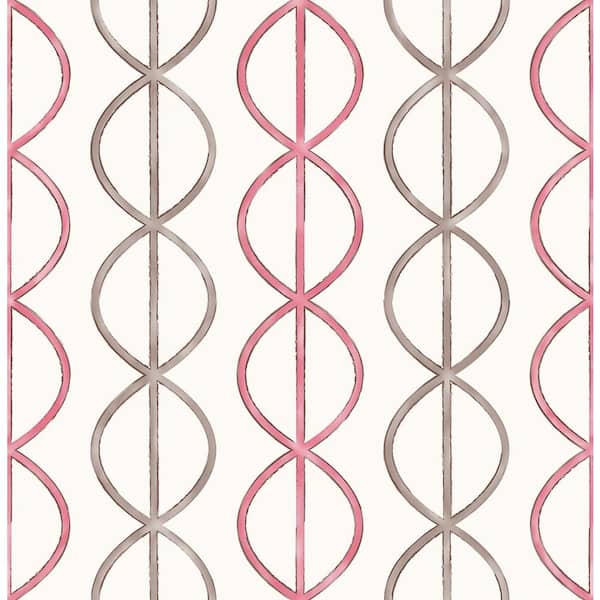 A-Street Prints Banning Stripe Pink Geometric Pink Wallpaper Sample