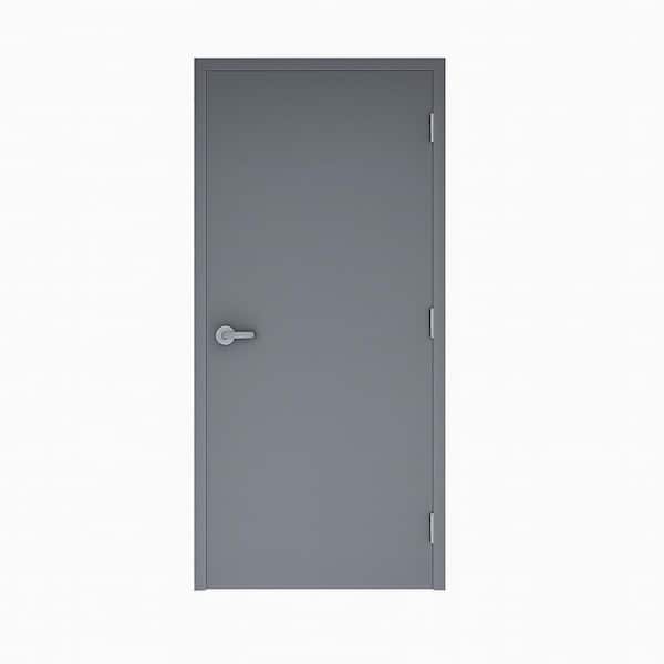 Flush Doors Series 36 in. x 84 in. Right-Handed Stainless Steel Finish Metal Commercial Door Kit w/ Frame and Hardware