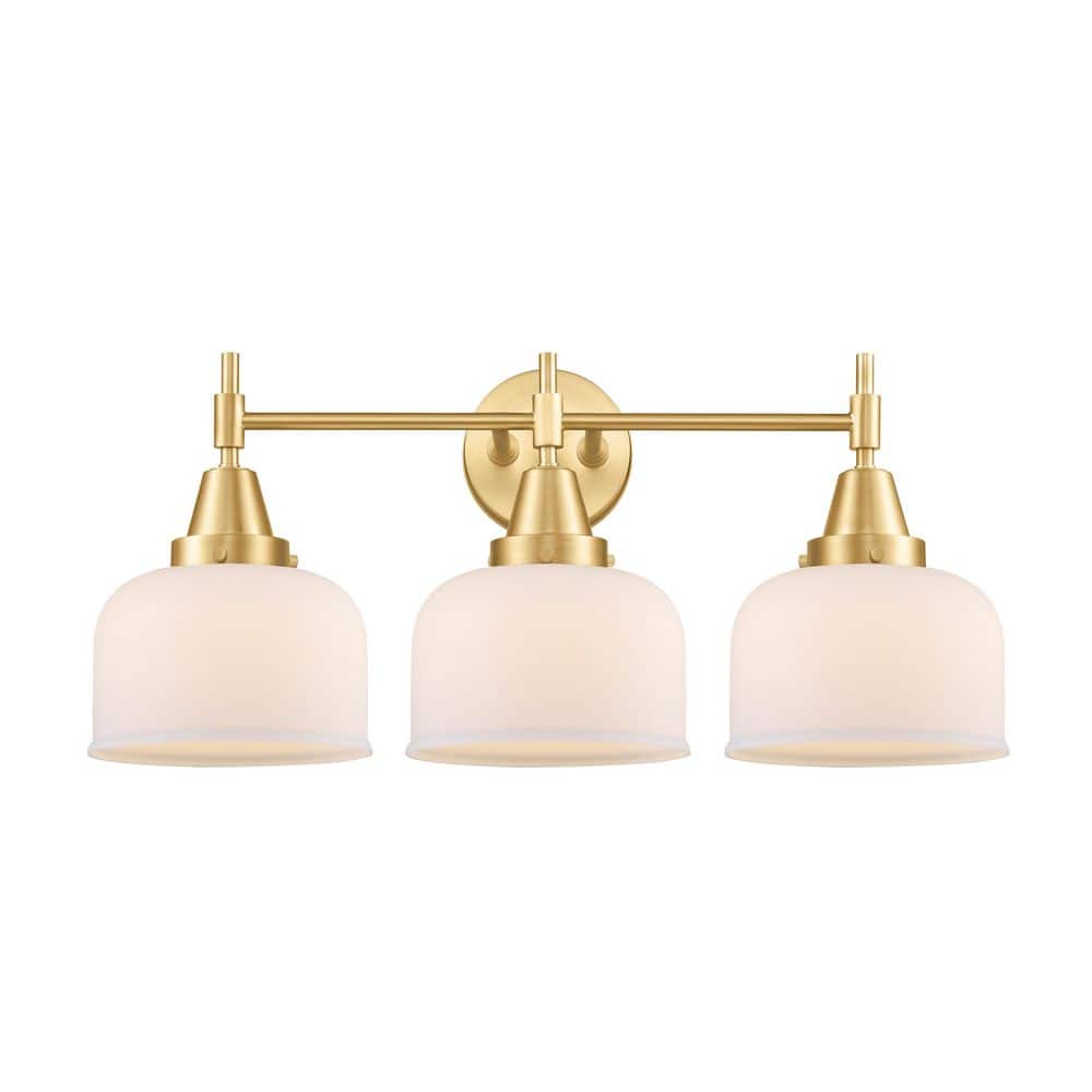 Caden 26 in. 3-Light Satin Gold Vanity Light with Glass Shade price history on PriceWatchPro