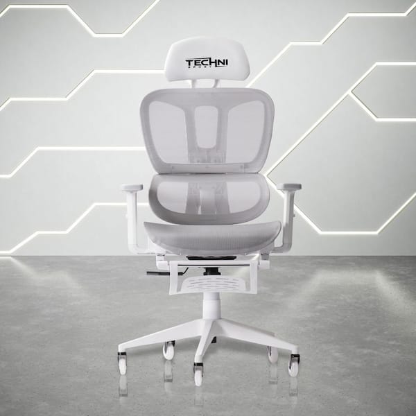 Airflex2.0 Mesh Reclining Gaming Chair in White with Height-Adjustable Arms
