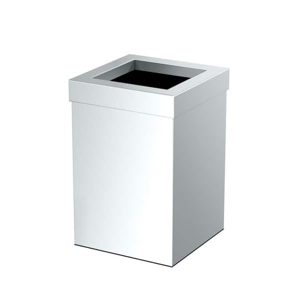 Modern Waste Can Square in Chrome