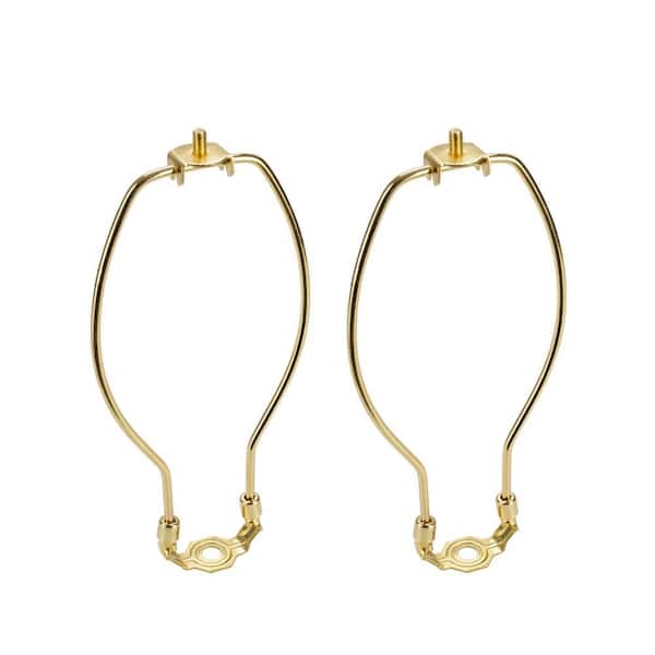7 in. Polished Brass Detachable Lamp Harp with Saddle (2-Pack)