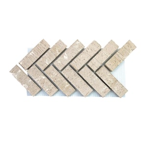 28 in. x 12.5 in. x 0.625 in. Brickwebb Herringbone Bristol White Thin Brick Sheets (Box of 5-Sheets)