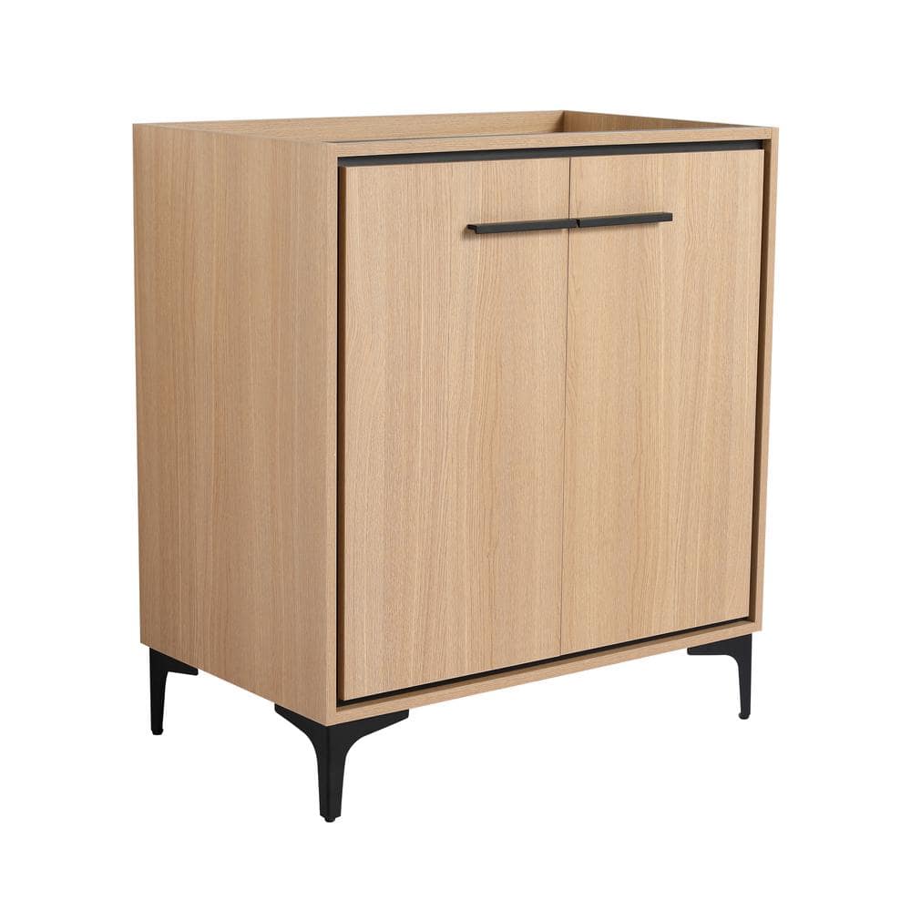 29.3 in. W x 17.9 in. D x 33 in. H Modern Wood Bath Vanity Cabinet without Top 2 Doors Bathroom Cabinet in Oak price history on PriceWatchPro