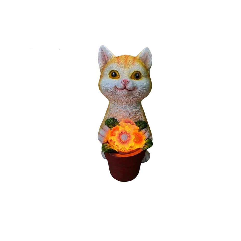 Solar Garden Statues Outdoor Decor-Yard Decorations for Patio, Backyard, Lawn Ornaments-Cat Statue with Flower Pot price history on PriceWatchPro