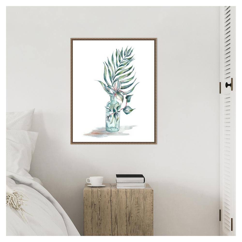 Amanti Art 23"x28" Island Tropics Frond in Bottle I by Tre Sorelle Studios Framed Canvas Wall Art Print